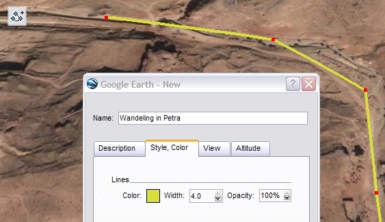 Google Earth Add Path